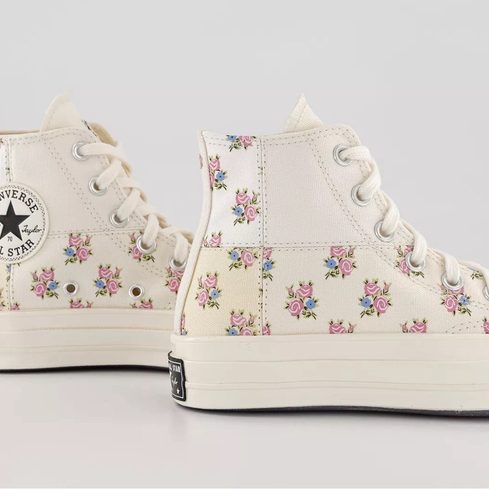 Converse Cream Floral High-Tops